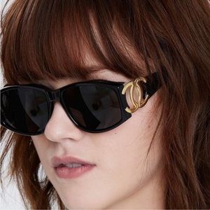 ✨Chanel✨ Black/Gold Sunglasses 02461